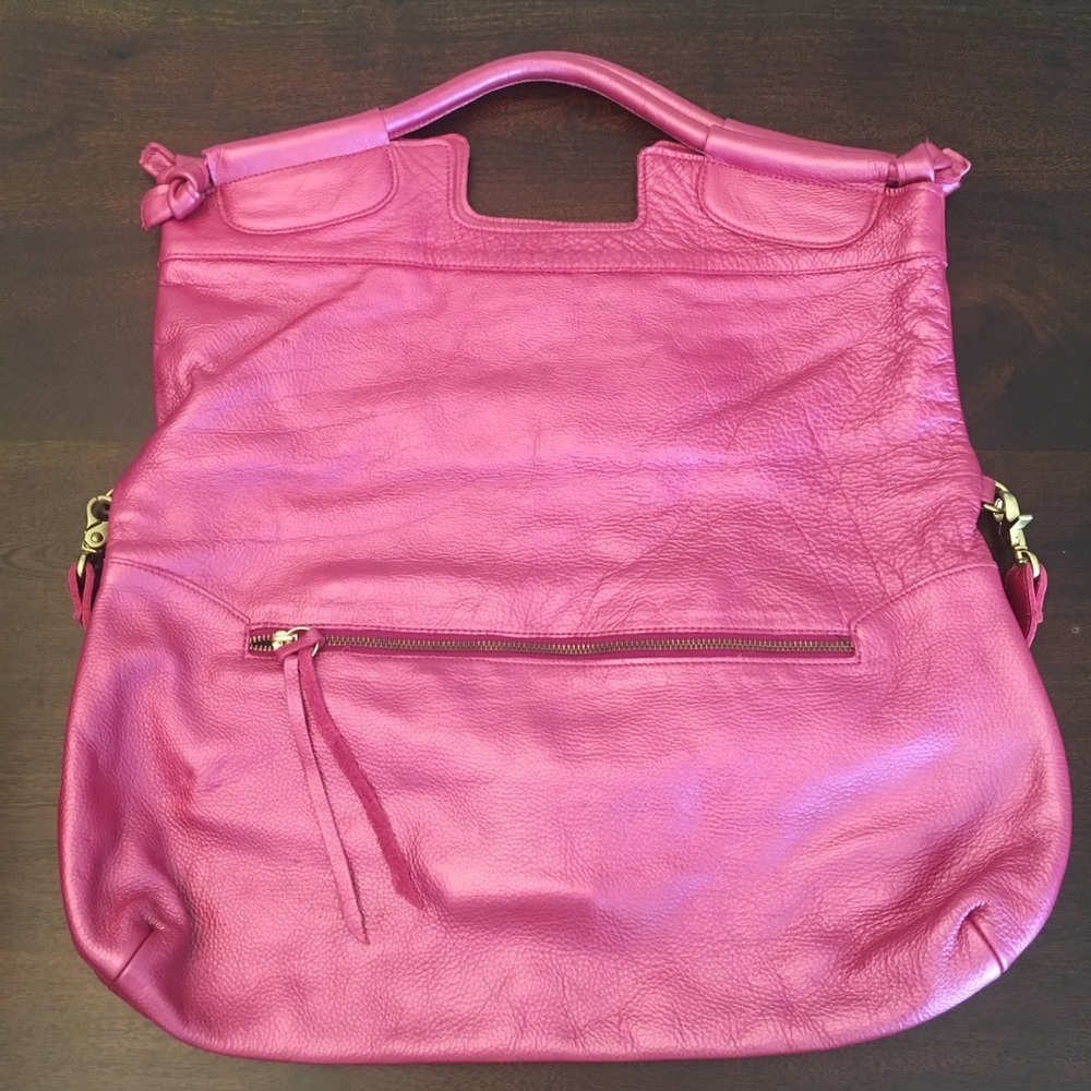 Foley and Corinna Large Leather Fold Over Tote